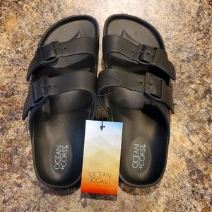 Ocean+Coast Black Rubber Sandals Size 9
